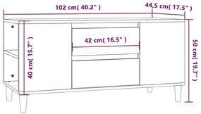 Móvel p/ TV 102x44,5x50 cm derivados de madeira carvalho sonoma