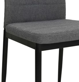 Cadeiras de jantar 4 pcs tecido cinzento-claro