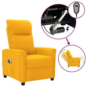 3098900 vidaXL Poltrona elétrica de massagens tecido amarelo