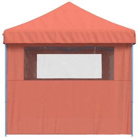 Tenda p/ festas pop-up dobrável 3 paredes laterais terracotta