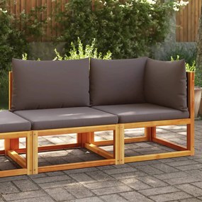 vidaXL Sofá de 2 lugares para jardim com almofadões acácia maciça