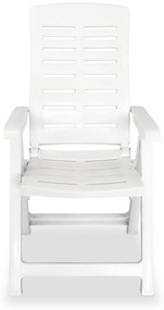 Cadeiras de jardim reclináveis 2 pcs plástico branco