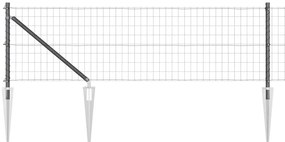Cerca Euro com 13 postes em espinho, 0,4 x 25m, em aço galvanizado cin