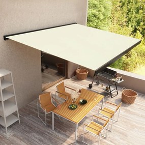 vidaXL Toldo motorizado com caixa 350x250 cm creme