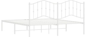 Estrutura de cama com cabeceira 180x200 cm metal branco
