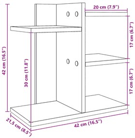 Organizador de secretária 42x21,5x42cm derivados madeira branco