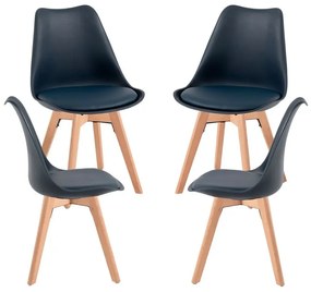 Pack 4 Cadeiras Synk Basic - Aço escuro