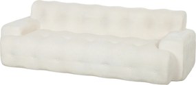 Sofá de 3 Lugares, 211 x 93 x 64 cm, Assento Profundo, Creme