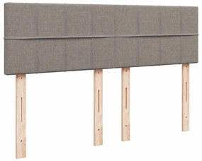 Cama com molas/colchão 140x200 cm tecido castanho-acinzentado