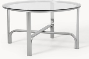 Mesa de jantar redonda com tampo de vidro Neil, vários tamanhos