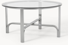 Mesa de jantar redonda Neil com tampo de vidro, vários tamanhos