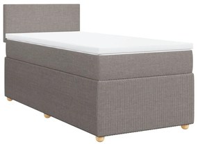 Cama com molas/colchão 100x200 cm tecido cinza-acastanhado
