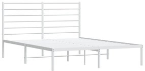 Estrutura de cama com cabeceira 160x200 cm metal branco