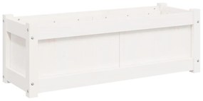 Vaso/floreira de jardim 90x31x31 cm pinho maciço branco