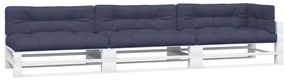 Almofadões para sofá de paletes 7 pcs tecido azul-marinho