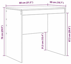 Mesa Betão Cinza 80x50x76 cm Madeira engenheirada