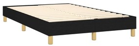 Cama box spring c/ colchão e LED 120x200 cm tecido preto