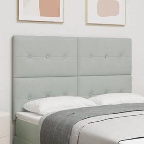 Cabeceira vidaXL Botão Tufted Cinza Claro 160 cm Veludo