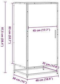 Sapateira 48x38x97,5 cm derivados de madeira cinzento sonoma