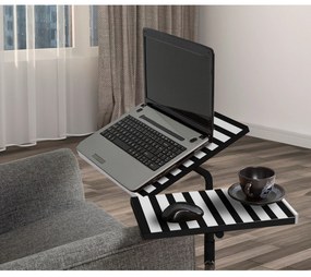 Secretária Ajustável Glen – Branco/Preto – Total: Largura 67 cm x Altu