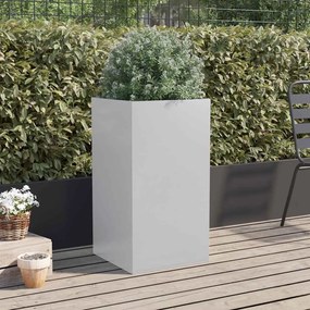 Vaso/floreira 42x38x75 cm aço galvanizado prateado