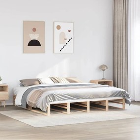 vidaXL Cama sem colchão 180x200 cm madeira de pinho maciça