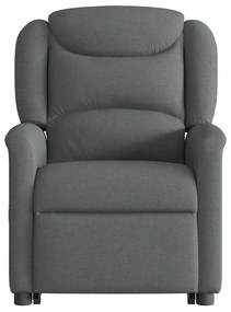 Poltrona elevatória de massagens tecido cinzento-escuro