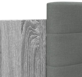 Estrutura de cama c/ cabeceira/luzes LED 120x190cm cinza sonoma