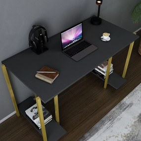 Secretária Academy – Dourado e Antracite – 125,2 cm x 60 cm x 73,8 cm