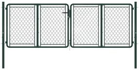 vidaXL Portão de jardim 300x75 cm aço verde