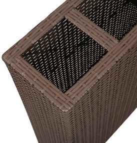 Floreira de jardim com 4 vasos 2 pcs vime PE castanho