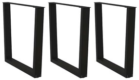 Mesa de jantar pernas 3 pcs forma de V 90x(72-73,3)cm aço preto