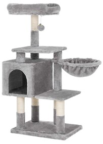 Árvore para gatos FEANDREA de vários níveis, torre para gatos de 110 cm, condomínio para gatos, cinza claro PCT52W