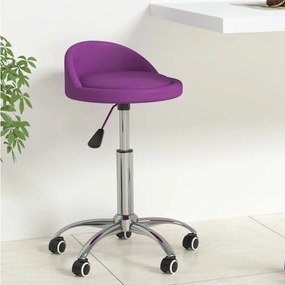 vidaXL Cadeira de jantar giratória couro artificial roxo