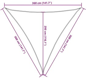 Para-sol estilo vela 160 g/m² 3,6x3,6x3,6 m PEAD verde-escuro