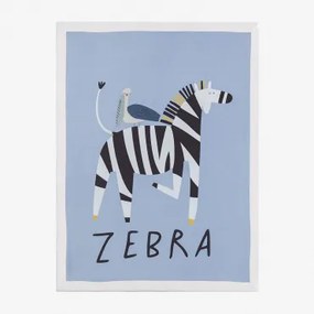 Quadro Decorativo Impresso Em Tela (30x40 Cm) Fulvio Kids Zebra - Sklum