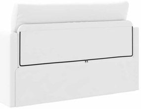 Sofá Cama de Chão 2-em-1 Branco 124x71x78 cm Couro Sintético