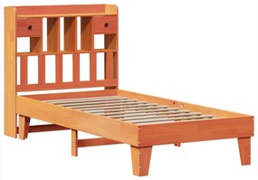 Cama sem colchão 90x190 cm madeira de pinho maciça castanho-mel