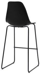 Cadeiras de bar 4 pcs plástico preto