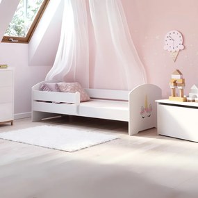 Cama infantil Luk 140x70 - unicórnio - colchão e estrado incluído