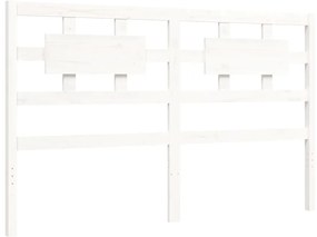 Cama sem colchão 160x200 cm madeira de pinho maciça branco