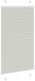 Cinzento Luz Plissada Cega 75x100 cm Largura Tecido 74,4 cm