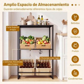 Estante para Caixas de Armazenamento, 69,5 x 32 x 112 cm, Inclinação Ajustável em 3 Posições, Preto