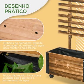 Floreira Exterior de Madeira Floreira com Treliça para Plantas Trepade