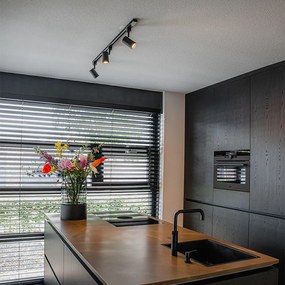 Sistema de calhas de iluminação inteligente preto com 3 WiFi GU10 1-Fase - Iconic Jeana