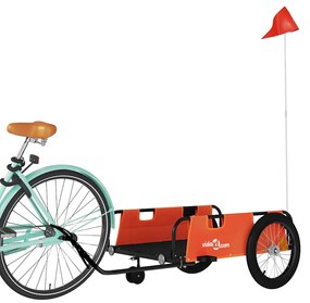 Reboque bicicleta tecido oxford/ferro laranja/preto