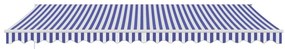Toldo retrátil 5x3 m tecido e alumínio azul e branco
