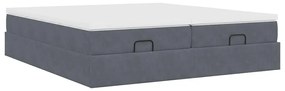Estrutura cama otomana colchões 160x200 cm cinzento escuro