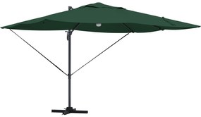 Guarda-sol Verde de Braço Articulado Verde Poliéster, Metal Grande