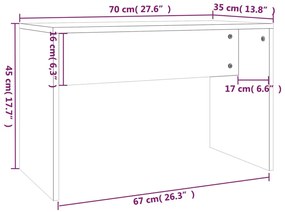 Conjunto toucador 86,5x35x136 cm cor sonoma cinzento